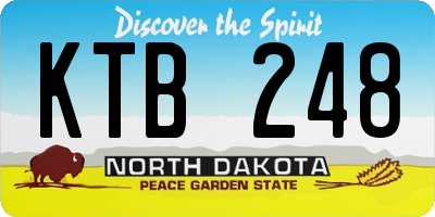 ND license plate KTB248