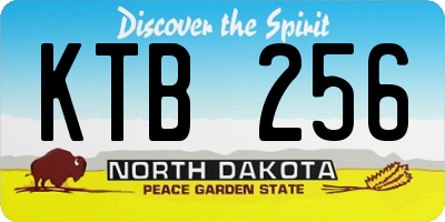 ND license plate KTB256