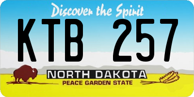 ND license plate KTB257
