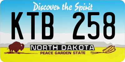 ND license plate KTB258