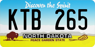 ND license plate KTB265