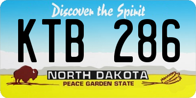 ND license plate KTB286