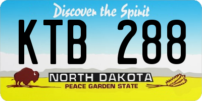 ND license plate KTB288