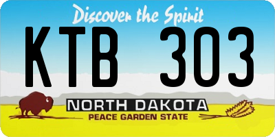 ND license plate KTB303