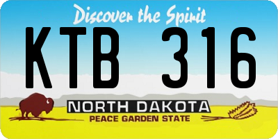 ND license plate KTB316