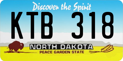 ND license plate KTB318