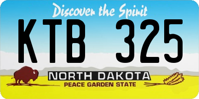ND license plate KTB325