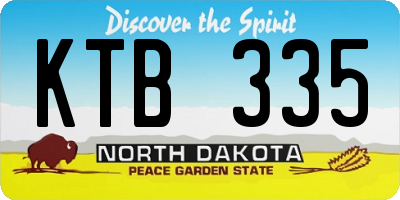 ND license plate KTB335