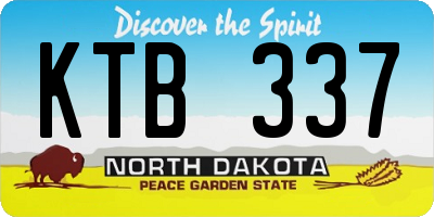 ND license plate KTB337