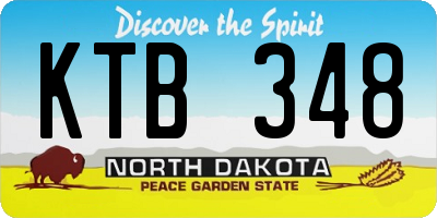 ND license plate KTB348