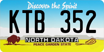 ND license plate KTB352