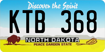 ND license plate KTB368