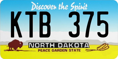 ND license plate KTB375