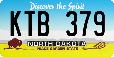 ND license plate KTB379
