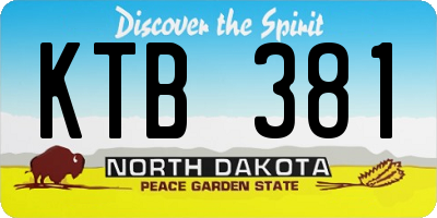 ND license plate KTB381