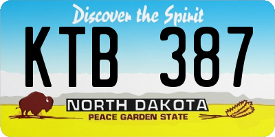 ND license plate KTB387
