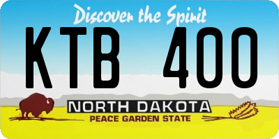 ND license plate KTB400
