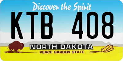 ND license plate KTB408