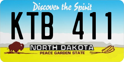 ND license plate KTB411