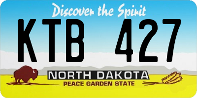 ND license plate KTB427