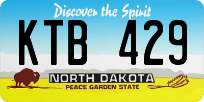 ND license plate KTB429
