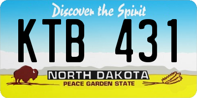 ND license plate KTB431