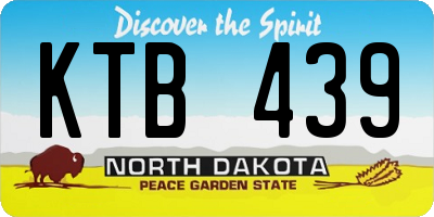 ND license plate KTB439