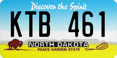 ND license plate KTB461
