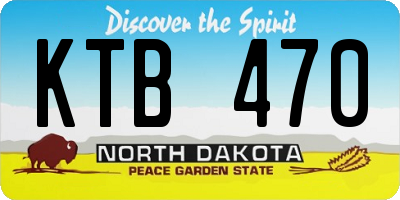 ND license plate KTB470
