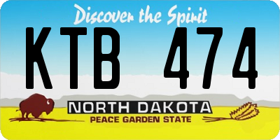 ND license plate KTB474
