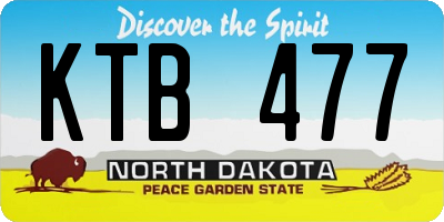 ND license plate KTB477