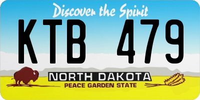ND license plate KTB479