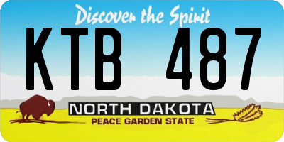 ND license plate KTB487