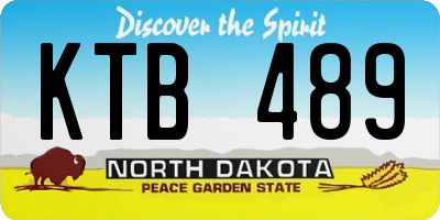 ND license plate KTB489