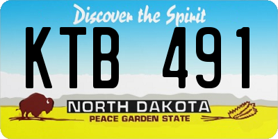 ND license plate KTB491