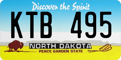 ND license plate KTB495