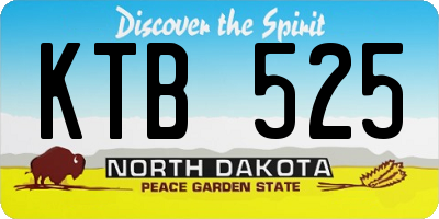 ND license plate KTB525