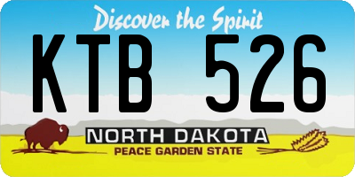 ND license plate KTB526
