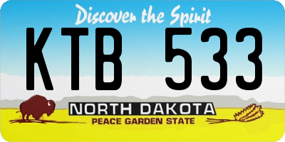 ND license plate KTB533