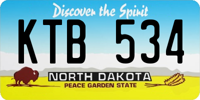 ND license plate KTB534