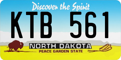 ND license plate KTB561