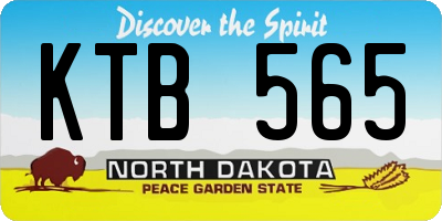ND license plate KTB565