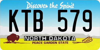 ND license plate KTB579