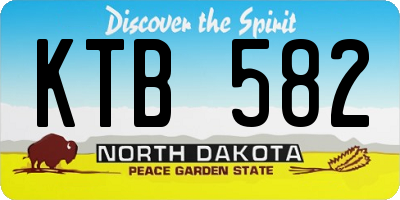 ND license plate KTB582