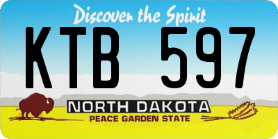 ND license plate KTB597