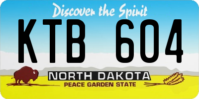 ND license plate KTB604