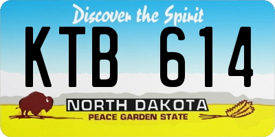 ND license plate KTB614