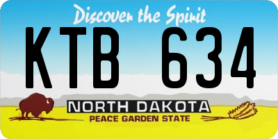 ND license plate KTB634