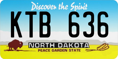 ND license plate KTB636