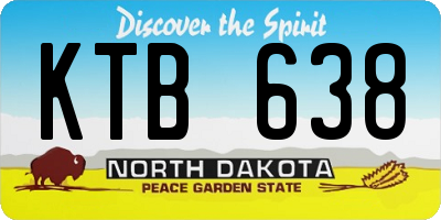 ND license plate KTB638